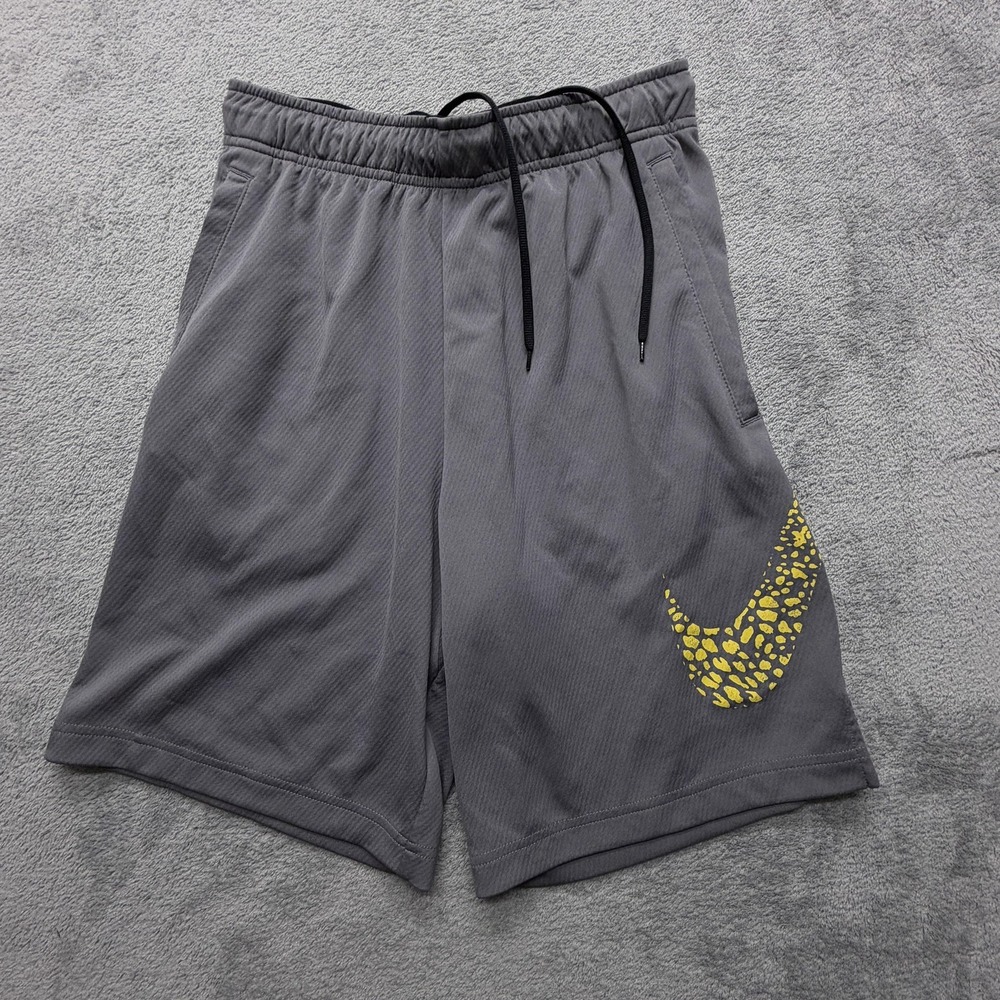 Nike Dri-FIT Shorts Mens Small Gray Swoosh Graphic Athletic‎ Training CD7261-056